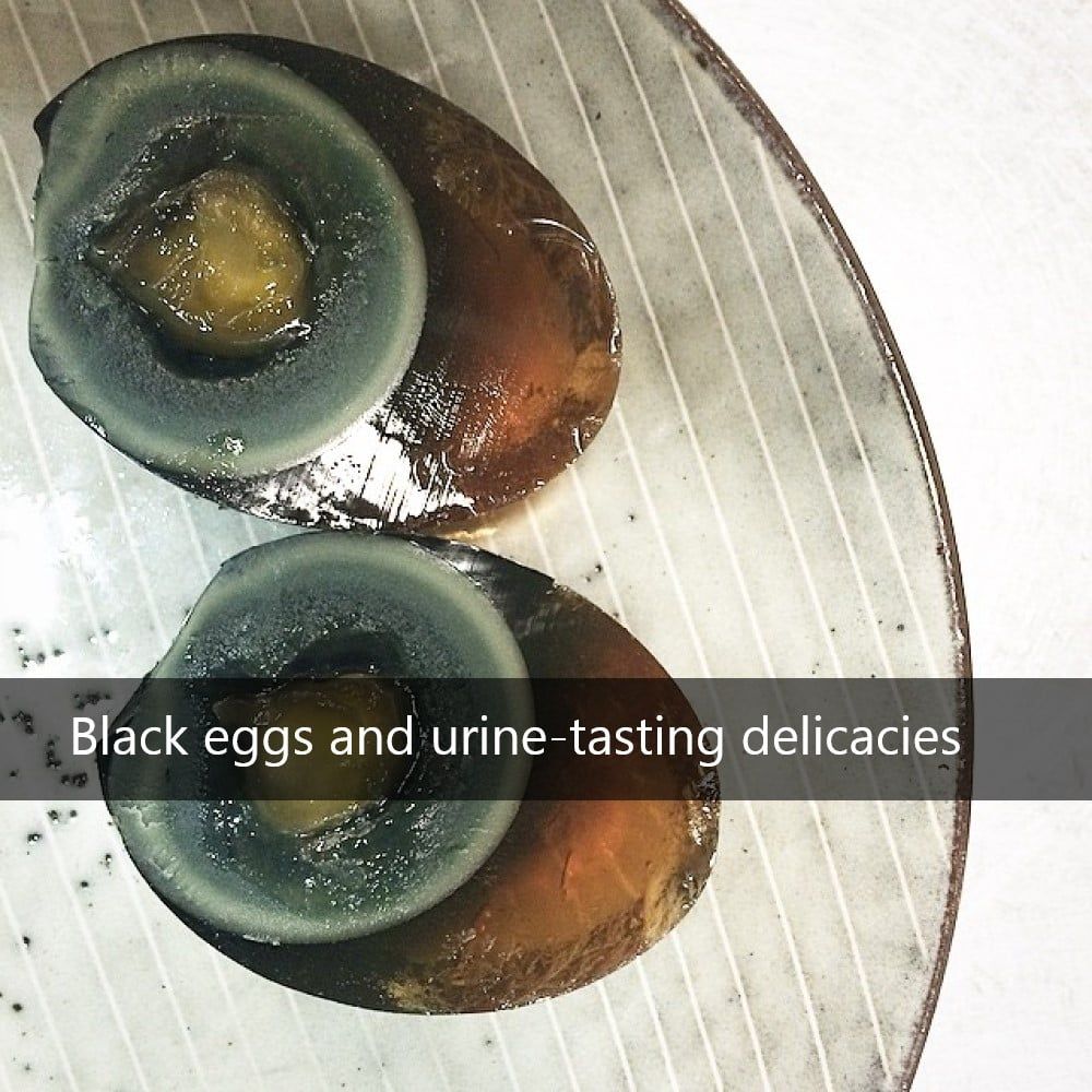 Black or Urine-Infused Eggs